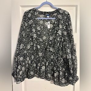 Old Navy Floral Peplum Top - NWT